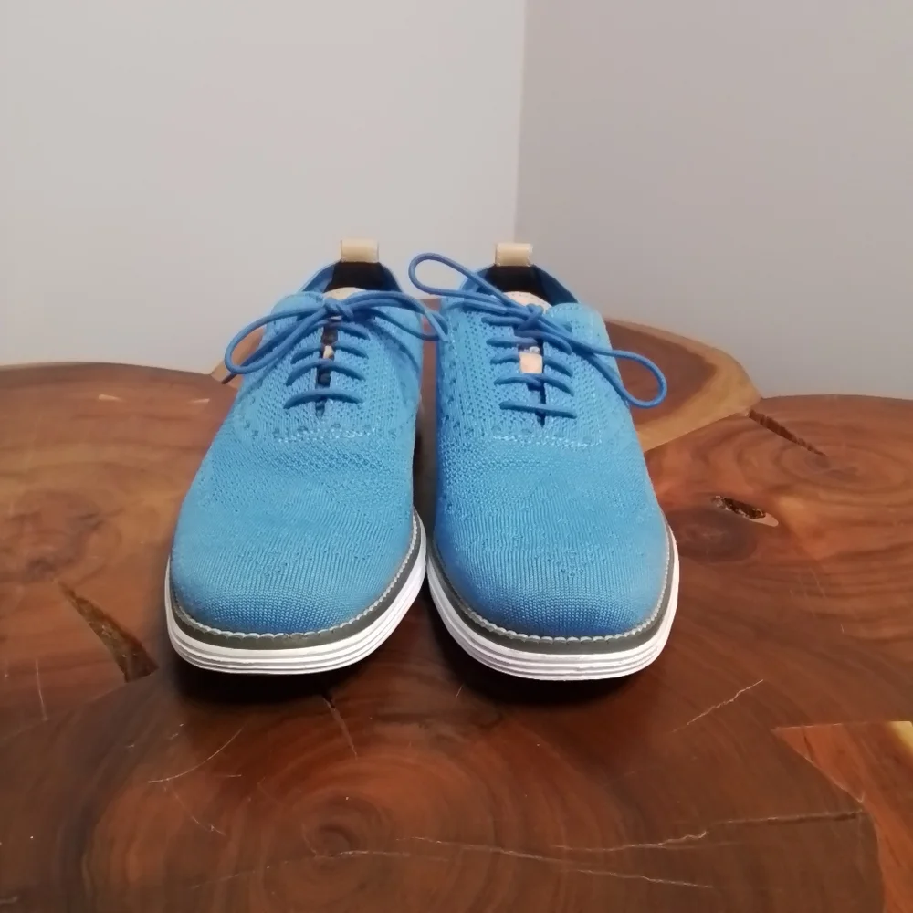 Cole Haan Men's Original Grand Stitchlite Wingtip Oxfords Blue Knit - 8.5